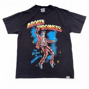 Broken Promises I Put The Disco In Disconnected Graphic T-Shirt Black Size Small